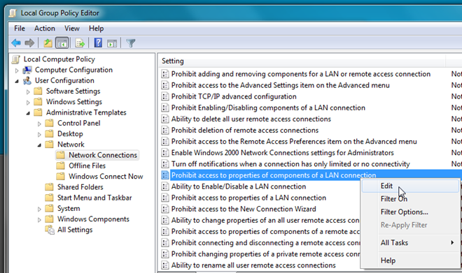 Voorkom dat lokale Windows 7-gebruikers hun internetinstellingen wijzigen Voorkom dat lokale Windows 7-gebruikers hun internetinstellingen wijzigen