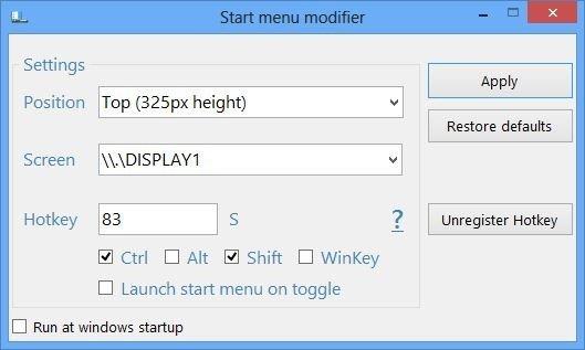 احصل على شاشة بدء Windows 8 أنحف تفتح داخل سطح المكتب