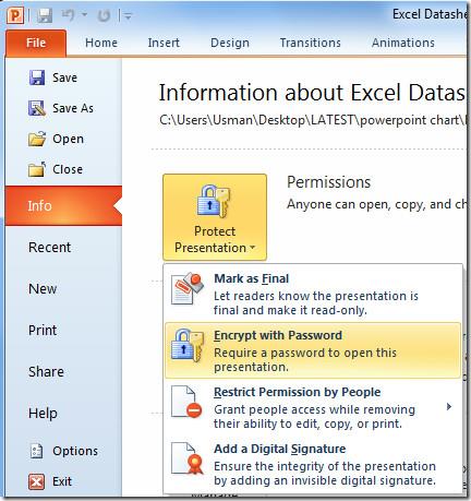 密碼保護 PowerPoint 2010 簡報 [加密]