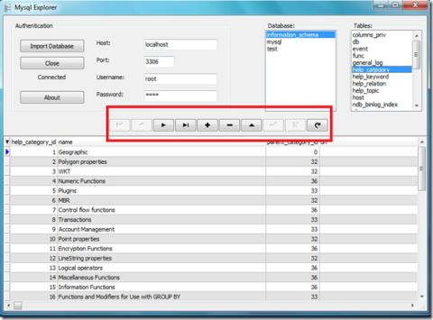 MySQL Explorer: デスクトップから MySQL データベースをインポートして表示する