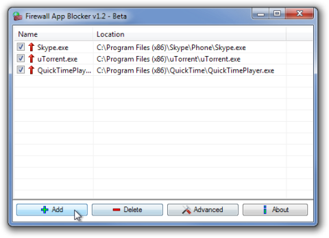 防火牆應用程式阻止程式：透過拖放將應用程式新增至防火牆封鎖清單