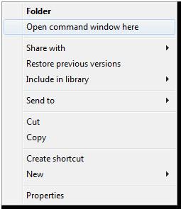 Windows Vista/7 : Invite de commandes (élevée) dans le menu contextuel