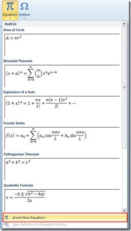 Adicione equações matemáticas com o editor de equações do Word 2010