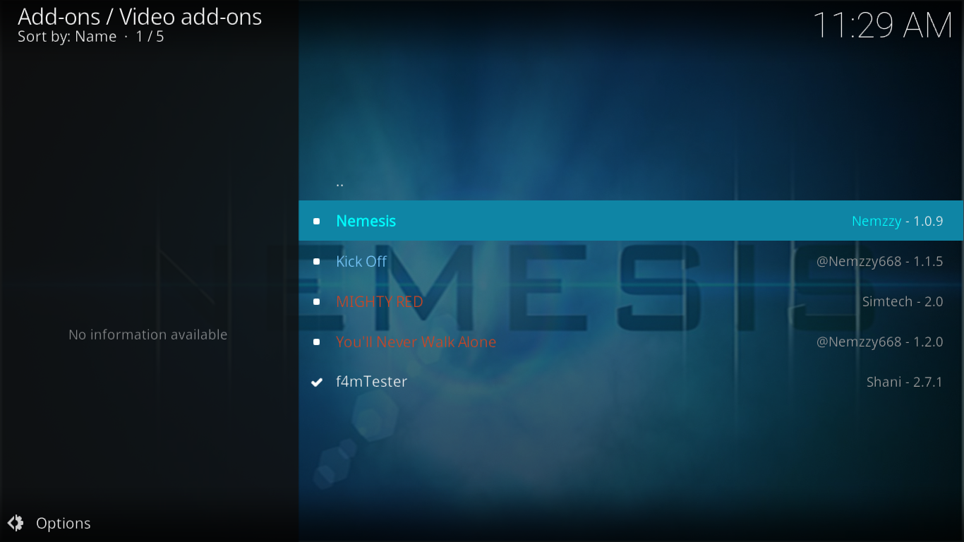 Дополнение Nemesis для Kodi — как установить Nemesis на Kodi