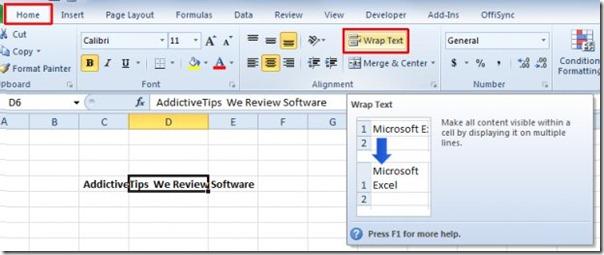 Excel 2010：如何在儲存格中自動換行