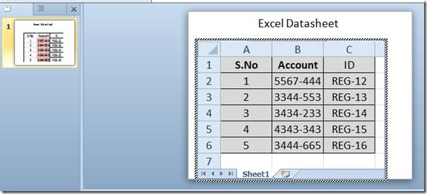 在 PowerPoint 2010 中嵌入 Excel 電子表格