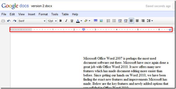 Regla de márgenes, manejo de imágenes y comentarios de Google Docs