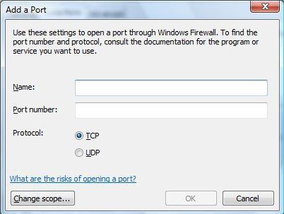 Windows 7/Vista ファイアウォールでプログラムとポートの例外を作成する