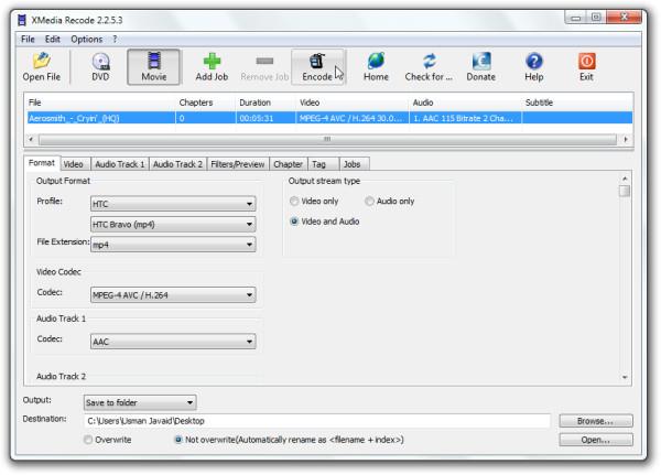 XMedia Recode: محول وسائط متقدم يدعم قائمة ضخمة من التنسيقات