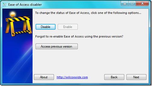 Desativar o botão de facilidade de acesso na tela de logon do Windows 7