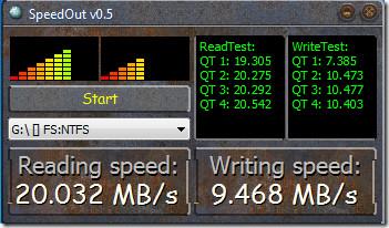 SpeedOut verifica a velocidade de leitura/gravação de USB e HDD externo
