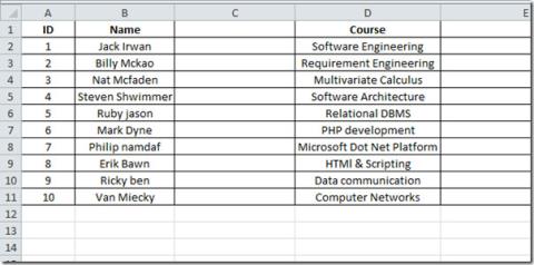Excel 2010: Dividi i dati della colonna in due [Analizza celle]