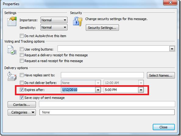 Outlook 2010: Ablaufdatum für E-Mail-Nachrichten einrichten