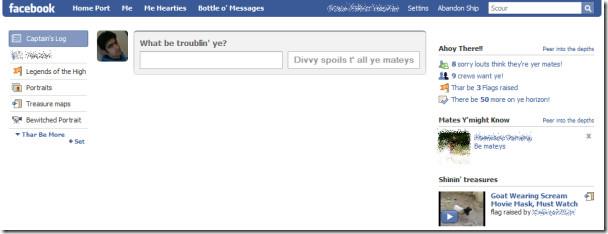 將 Facebook 中的語言改為英語（海盜模式）