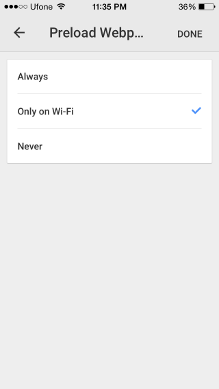 Riduci il consumo di dati di Chrome sul tuo telefono quando non sei connesso al Wi-Fi