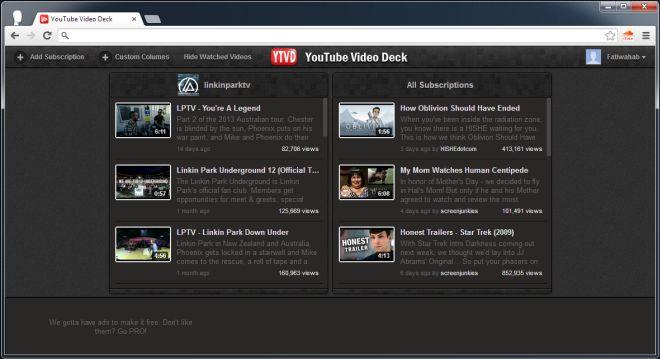 YTVD é como o TweetDeck para suas assinaturas de canais do YouTube