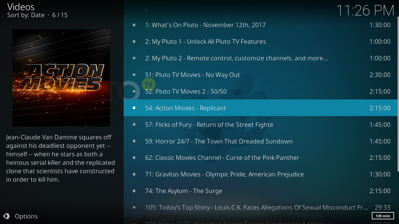 Module complémentaire Pluto.tv pour Kodi : installation et visite guidée Module complémentaire Pluto.tv pour Kodi : installation et visite guidée
