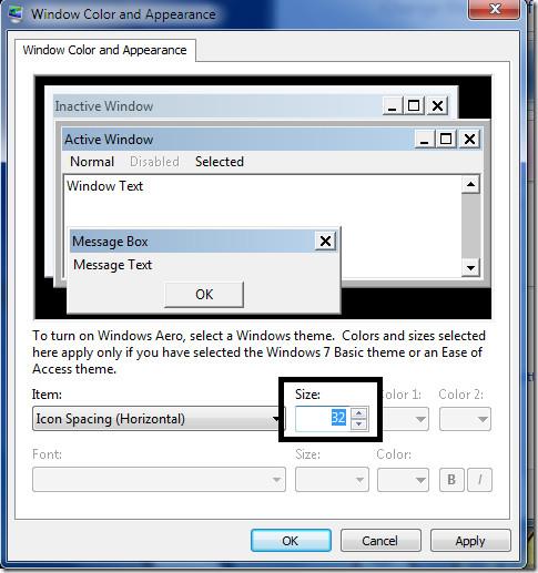 So vergrößern Sie den Symbolabstand in Windows 7