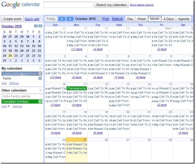 O CallTrack registra a atividade do seu telefone no Google Agenda