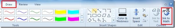 OneNote 2010: كتابة المعادلات الرياضية (من Ink To Math)