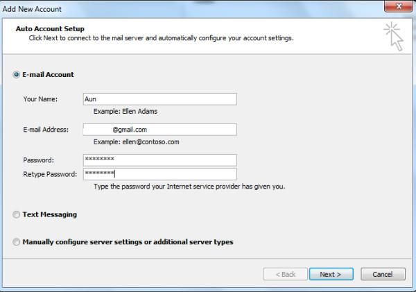 如何使用 Microsoft Outlook 2010 設定 GMail 帳戶