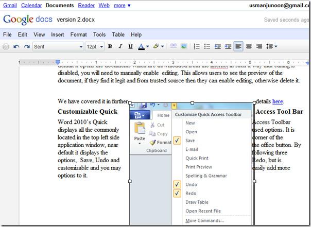 Regla de márgenes, manejo de imágenes y comentarios de Google Docs