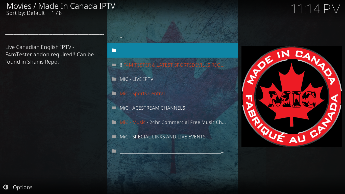 Made In Canada IPTVアドオンのインストールと使用方法