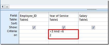 การกำหนดเกณฑ์การค้นหาใน Access 2010 ผ่านตัวดำเนินการเชิงตรรกะ