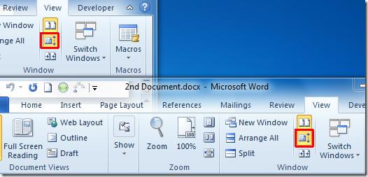 Word 2010: التمرير المتزامن (عرض جنبًا إلى جنب)