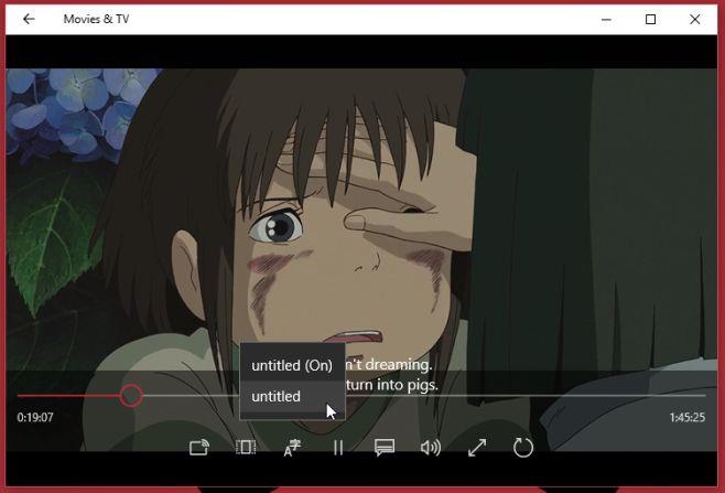 在 Windows 10 上的電影和電視應用程式中切換音軌和載入字幕