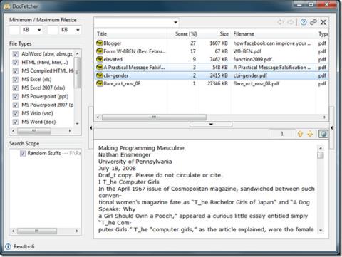 문서 검색 엔진 DocFetcher