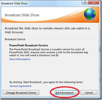 PowerPoint 2010 廣播功能