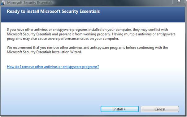 Test de Microsoft Security Essentials (avec captures d'écran)