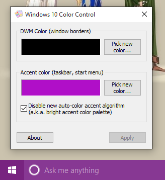 Alterar as cores da barra de tarefas, do menu Iniciar e da borda do Windows no Windows 10
