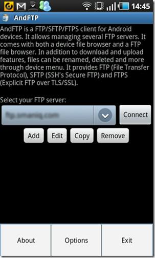 AndFTP es un excelente servidor/cliente FTP para Android AndFTP es un excelente servidor/cliente FTP para Android