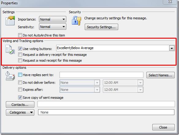 إرسال واستقبال نتائج الاستطلاعات في Outlook 2010