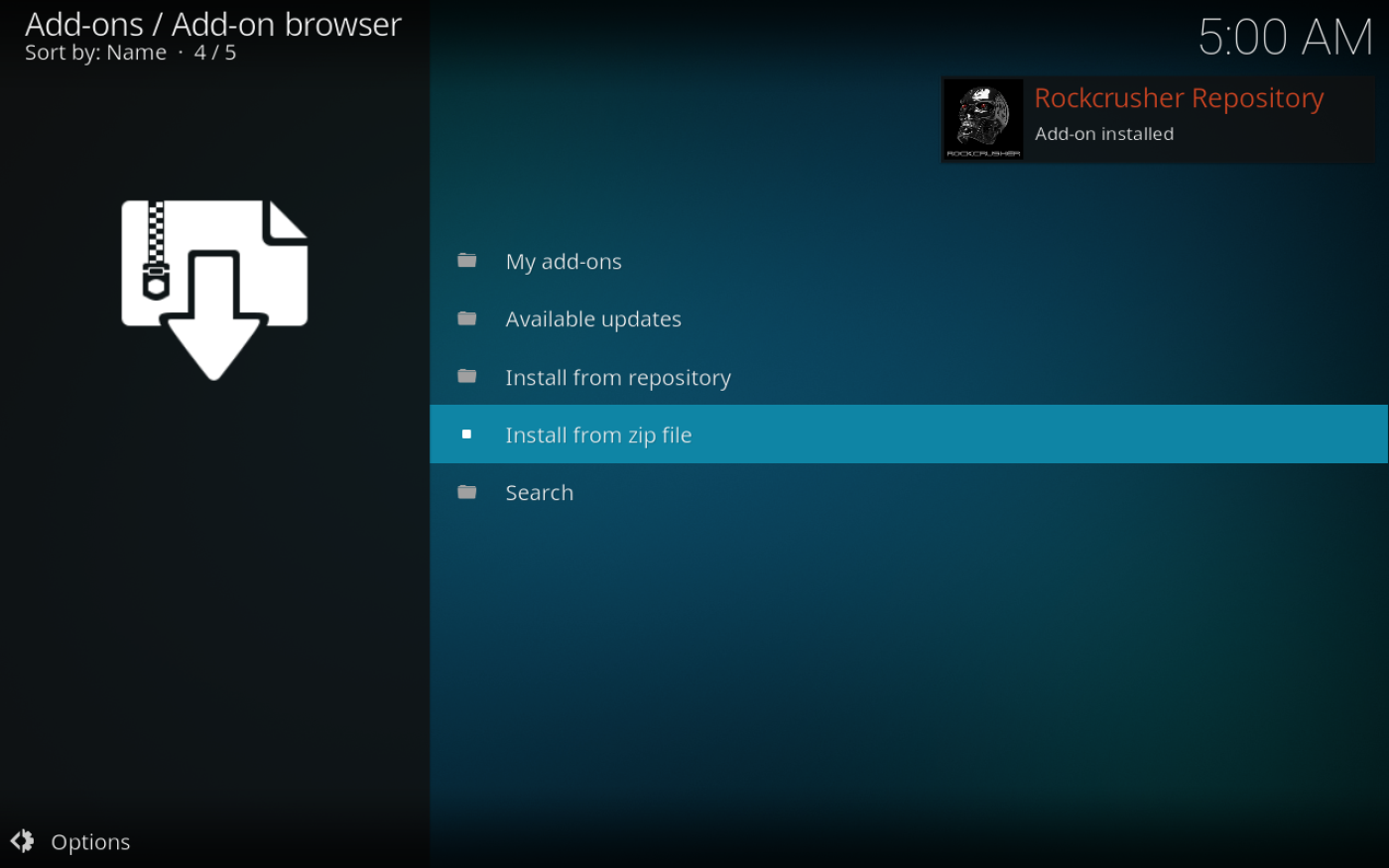 Rock Crusher RepoのRock CleanerでKodiをクリーンアップする