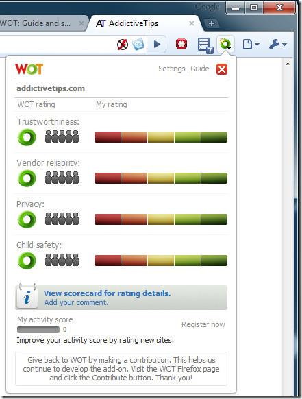 Dapatkan Pemalam WOT Untuk Chrome [Sambungan]