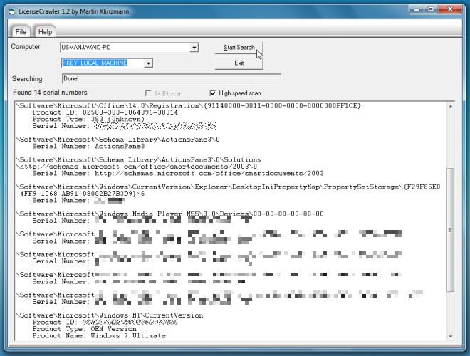 使用 LicenseCrawler 從 Windows 登錄中提取產品金鑰