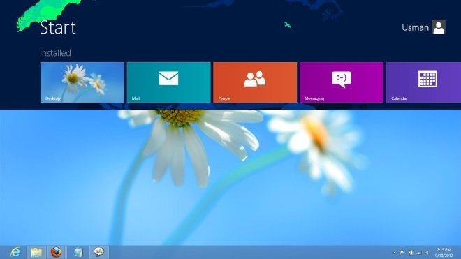 احصل على شاشة بدء Windows 8 أنحف تفتح داخل سطح المكتب