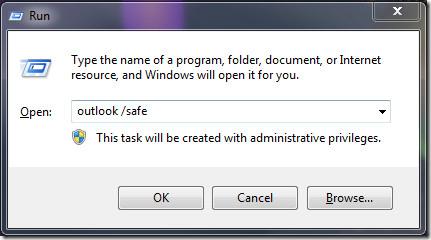 ไม่สามารถเริ่ม Outlook 2010 ได้ใช่ไหม? ให้ใช้โหมดปลอดภัย
