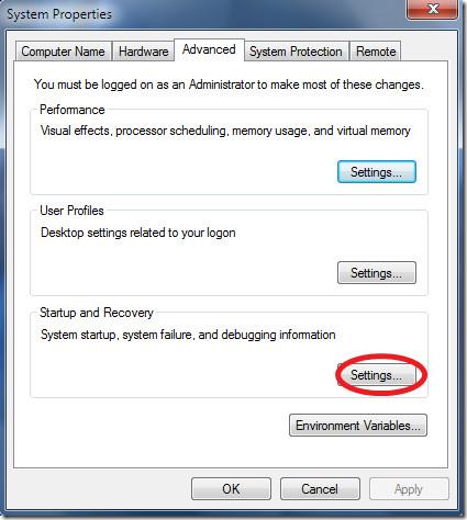 Impedisci a Windows 7 di riavviarsi automaticamente dopo un errore di sistema