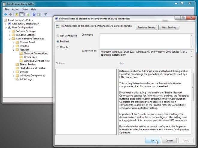 Voorkom dat lokale Windows 7-gebruikers hun internetinstellingen wijzigen Voorkom dat lokale Windows 7-gebruikers hun internetinstellingen wijzigen