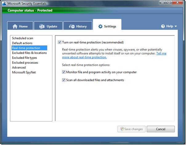 Test de Microsoft Security Essentials (avec captures d'écran)