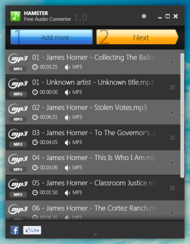 Convertidor de audio gratuito Hamster: convierte archivos de audio según el dispositivo Convertidor de audio gratuito Hamster: convierte archivos de audio según el dispositivo