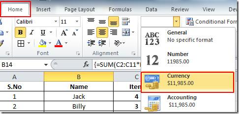 Excel 2010: Korzystanie z formuły tablicowej