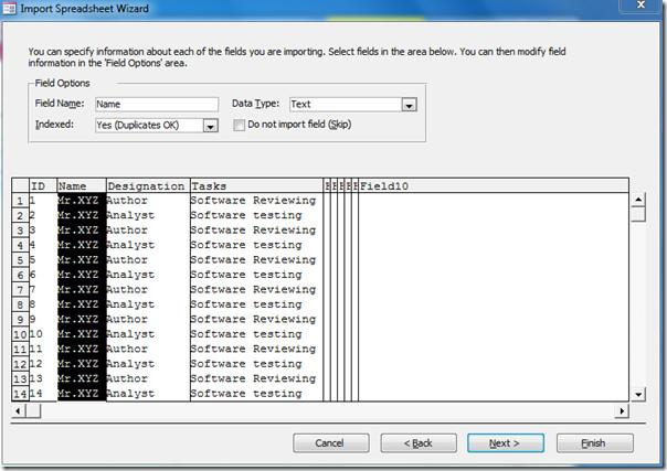 Access 2010: Importar planilha do Excel 2010