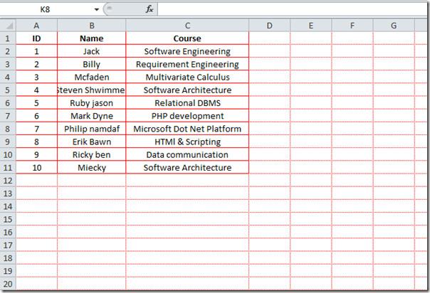 Excel 2010: グリッド線の変更、削除、印刷