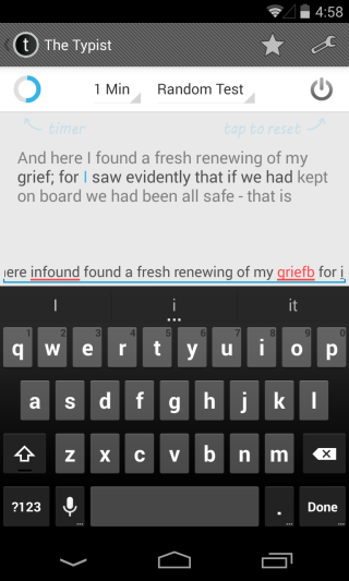 Typist, Android Cihazınızda Ne Kadar Hızlı Yazdığınızı Bulmanızı Sağlıyor