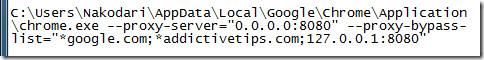 Impostazioni del server proxy di Google Chrome